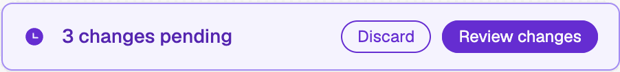 The Review changes button lets you review your changes and save them.